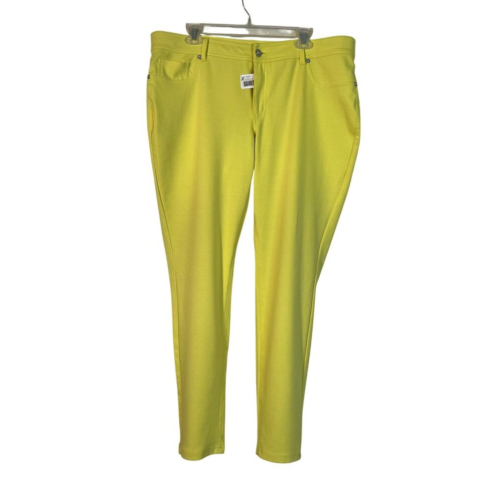NWT Bright Yellow 1826 Jeans Womens Pants Size 20 Stretch Skinny Legs